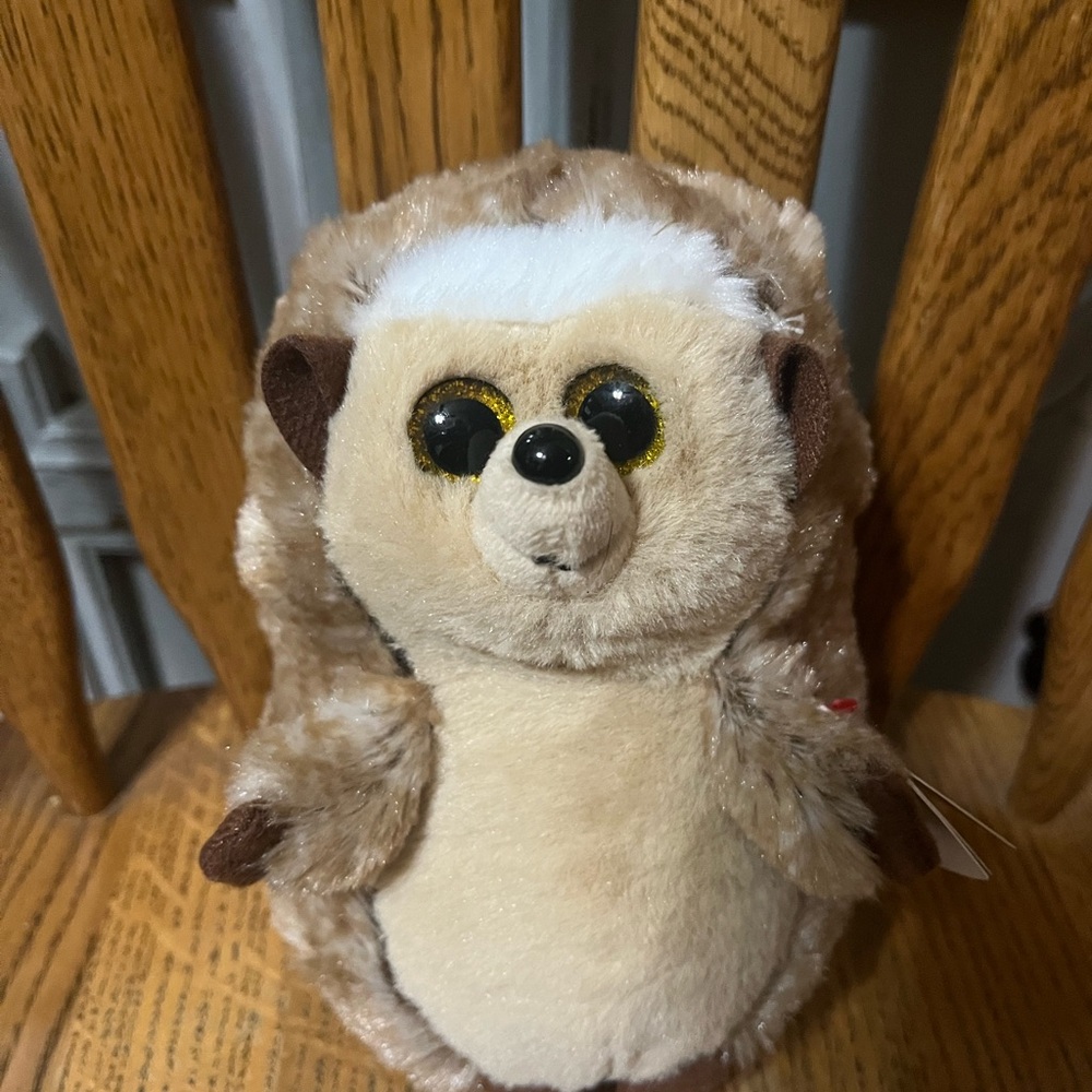 Ty Stuffed Animal - Brown and Cream Hedgehog - Picture 7 of 7